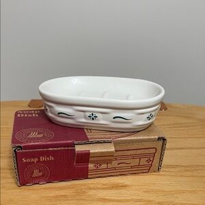 Longaberger White Ceramic Soap Dish